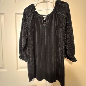 Cato Black Pleated Blouse